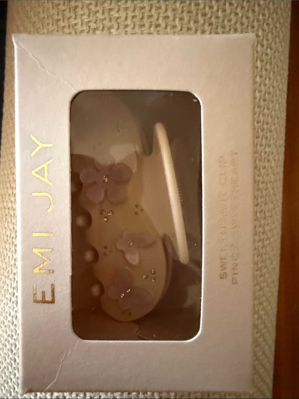 Emi Jay Cream Pearlescent Floral claw clip